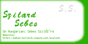 szilard sebes business card